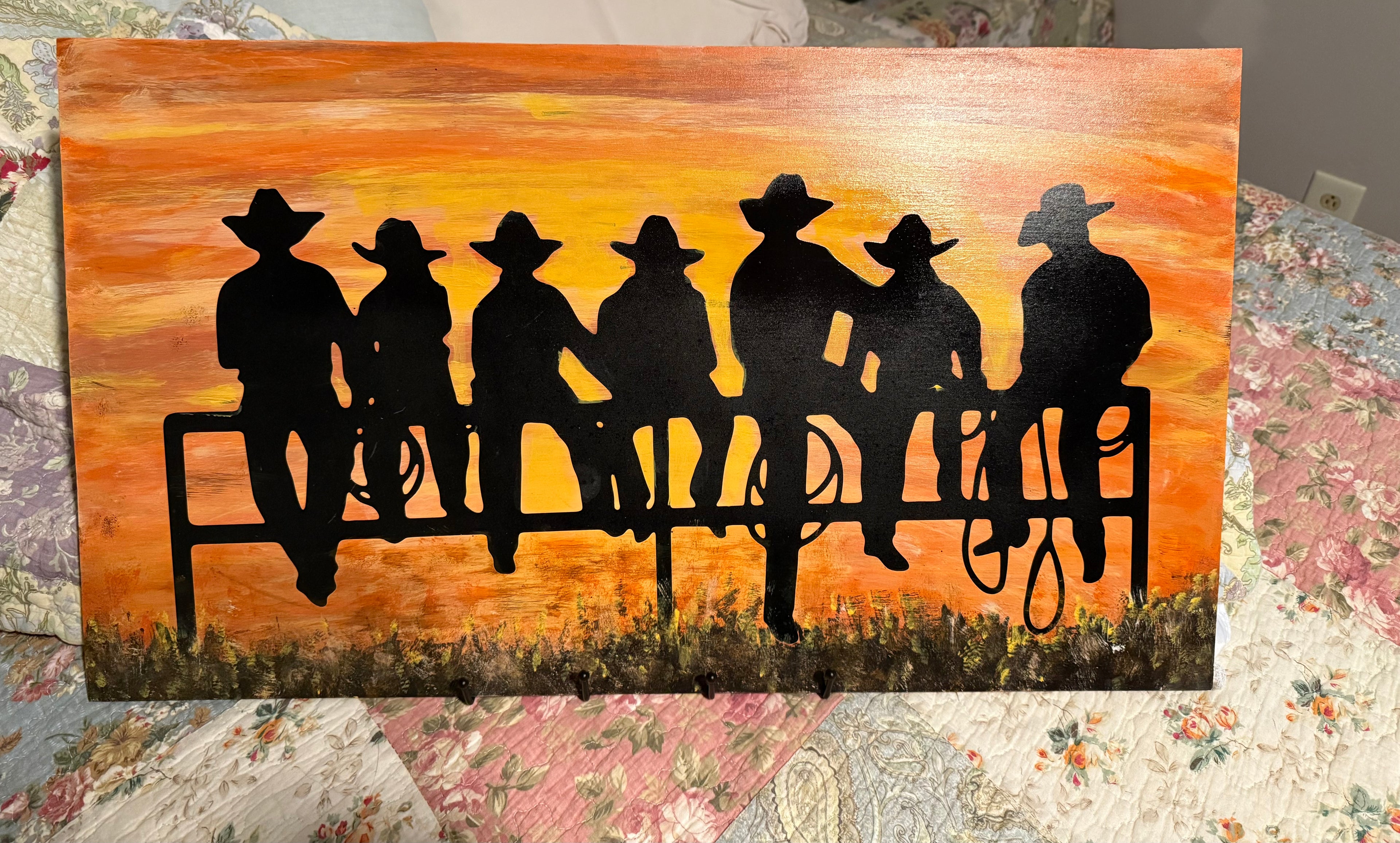 Cowboys at Sunset — Hand-Painted Western Wall Art #27