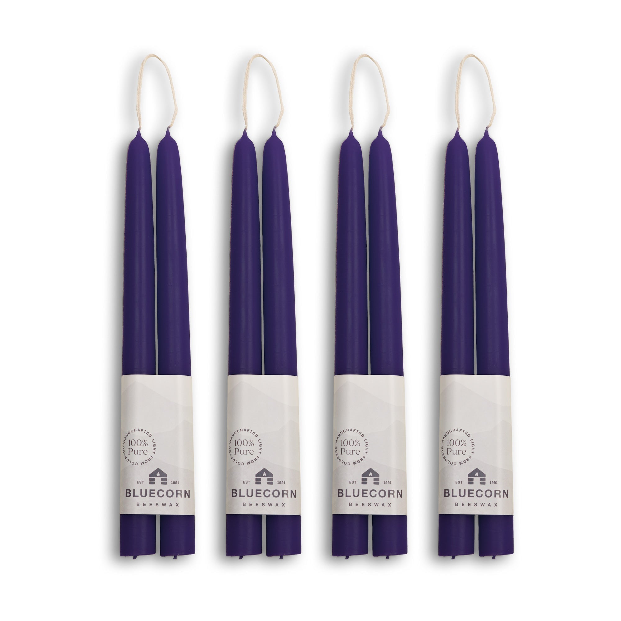 Hand-Dipped Beeswax Taper Candles - Bulk 4-Pair Bundle