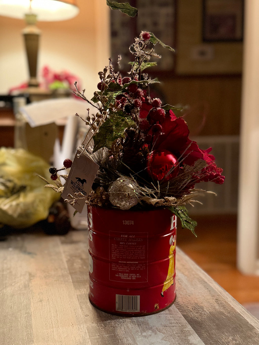 Vintage Coffee Can Christmas Arrangement – Wildwood Design Co.#74