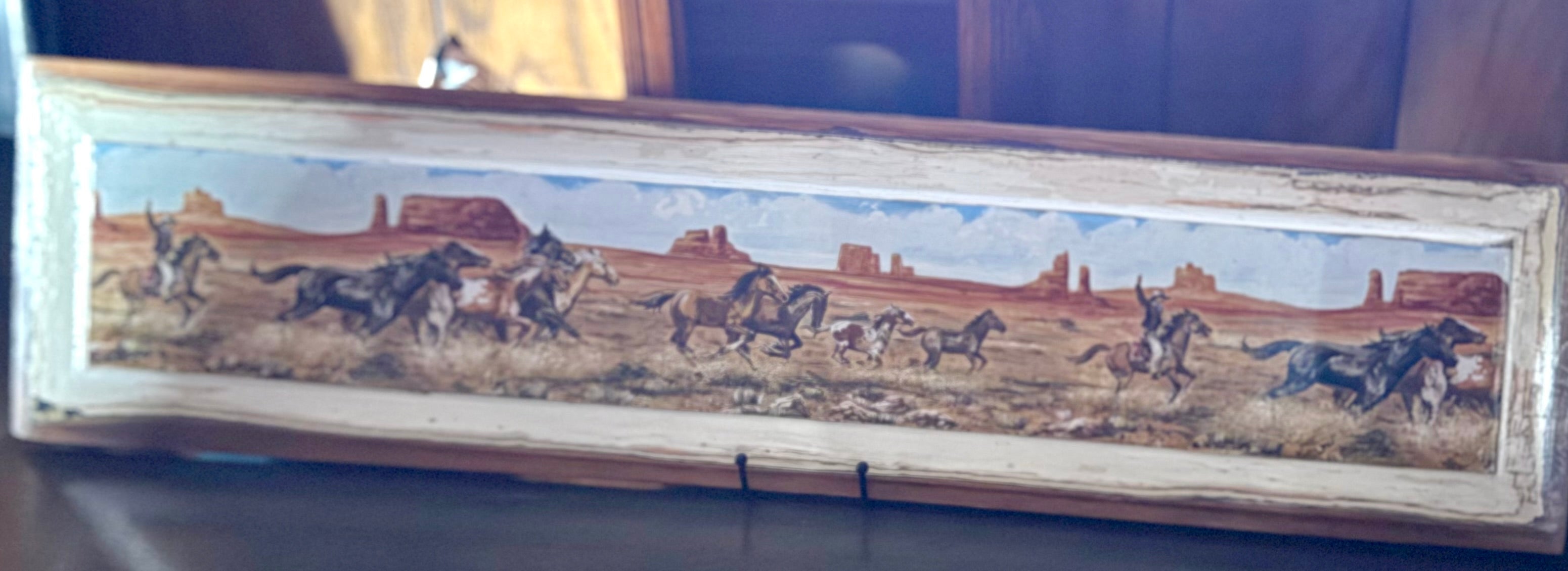 🐎 Western Desert Horse Run Wood Art