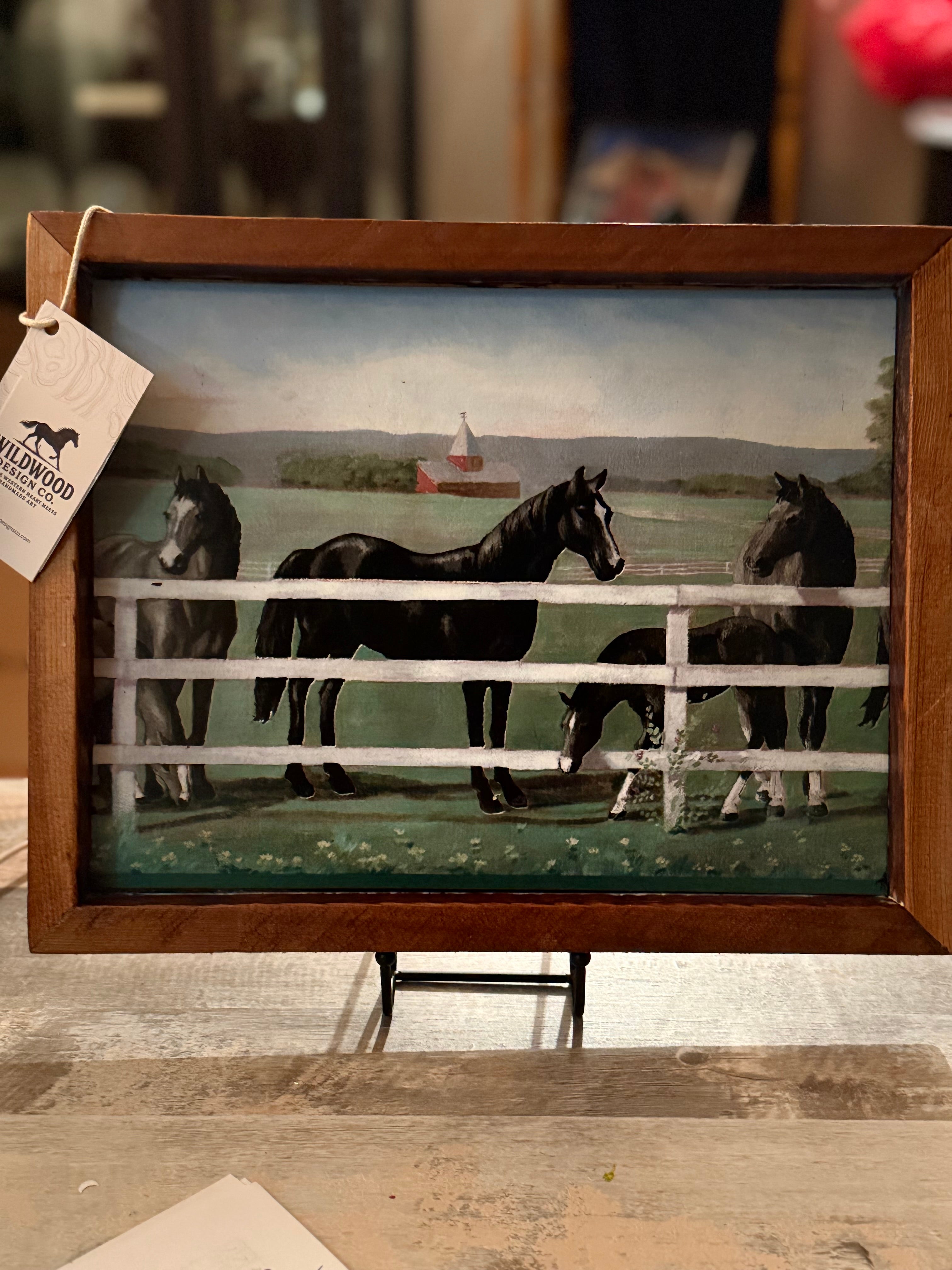 Framed Country Horse Pasture Art – Wildwood Design Co.#78