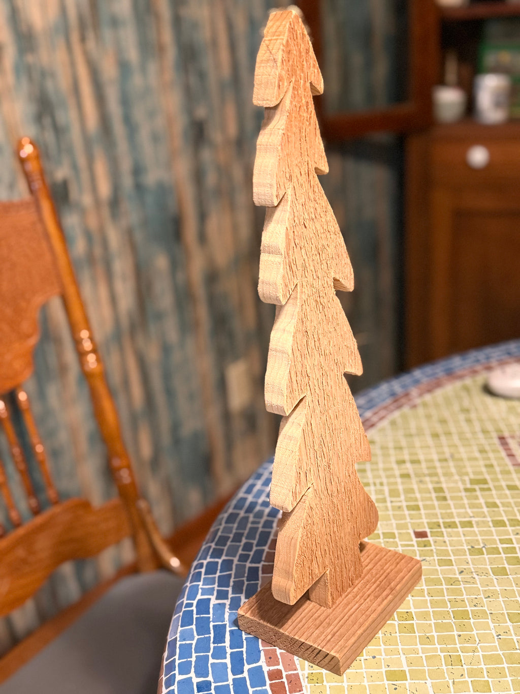 Handmade Wooden Christmas Tree – 18 x 5.5 Rustic Holiday Decor#57