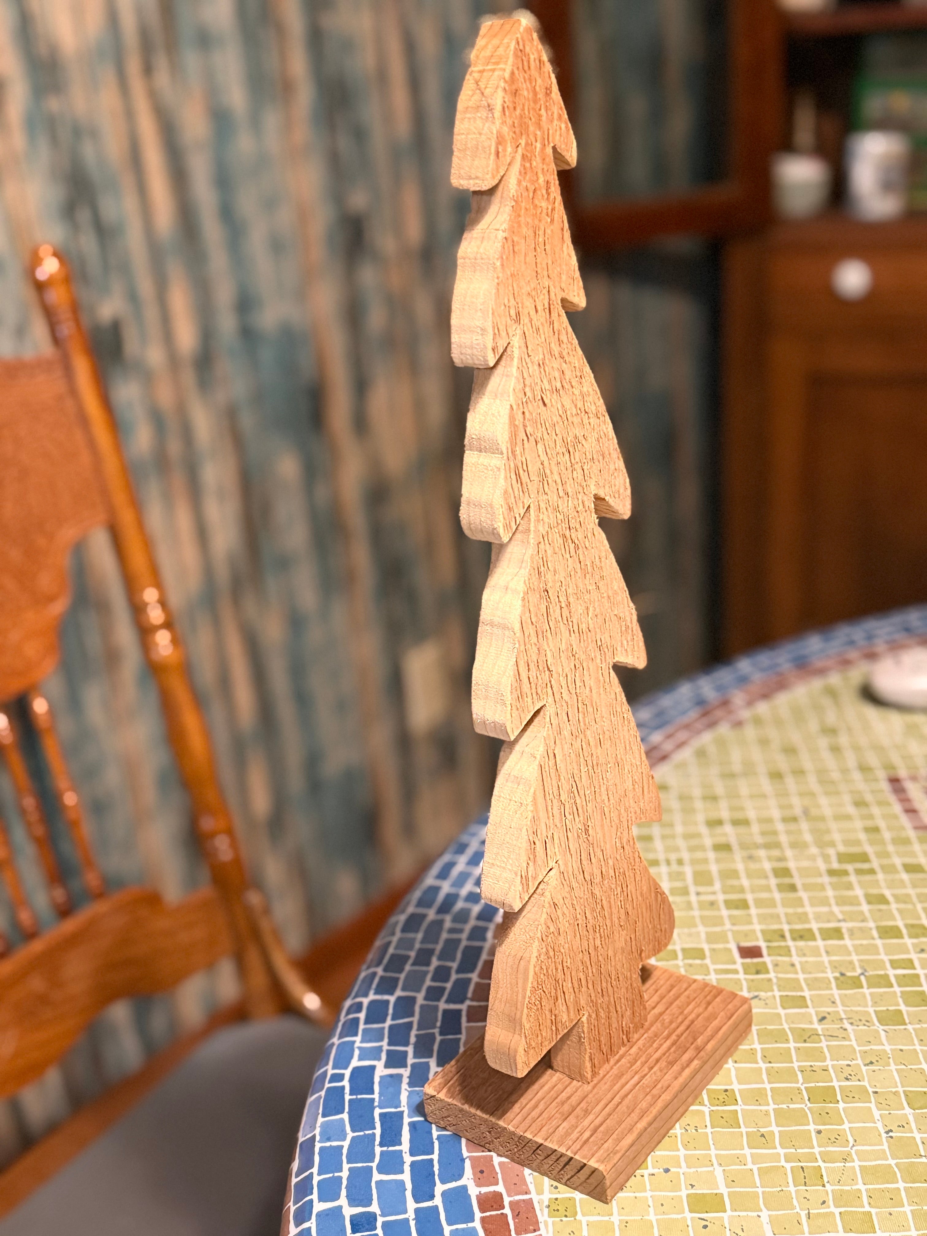 Handmade Wooden Christmas Tree – 18 x 5.5 Rustic Holiday Decor#57
