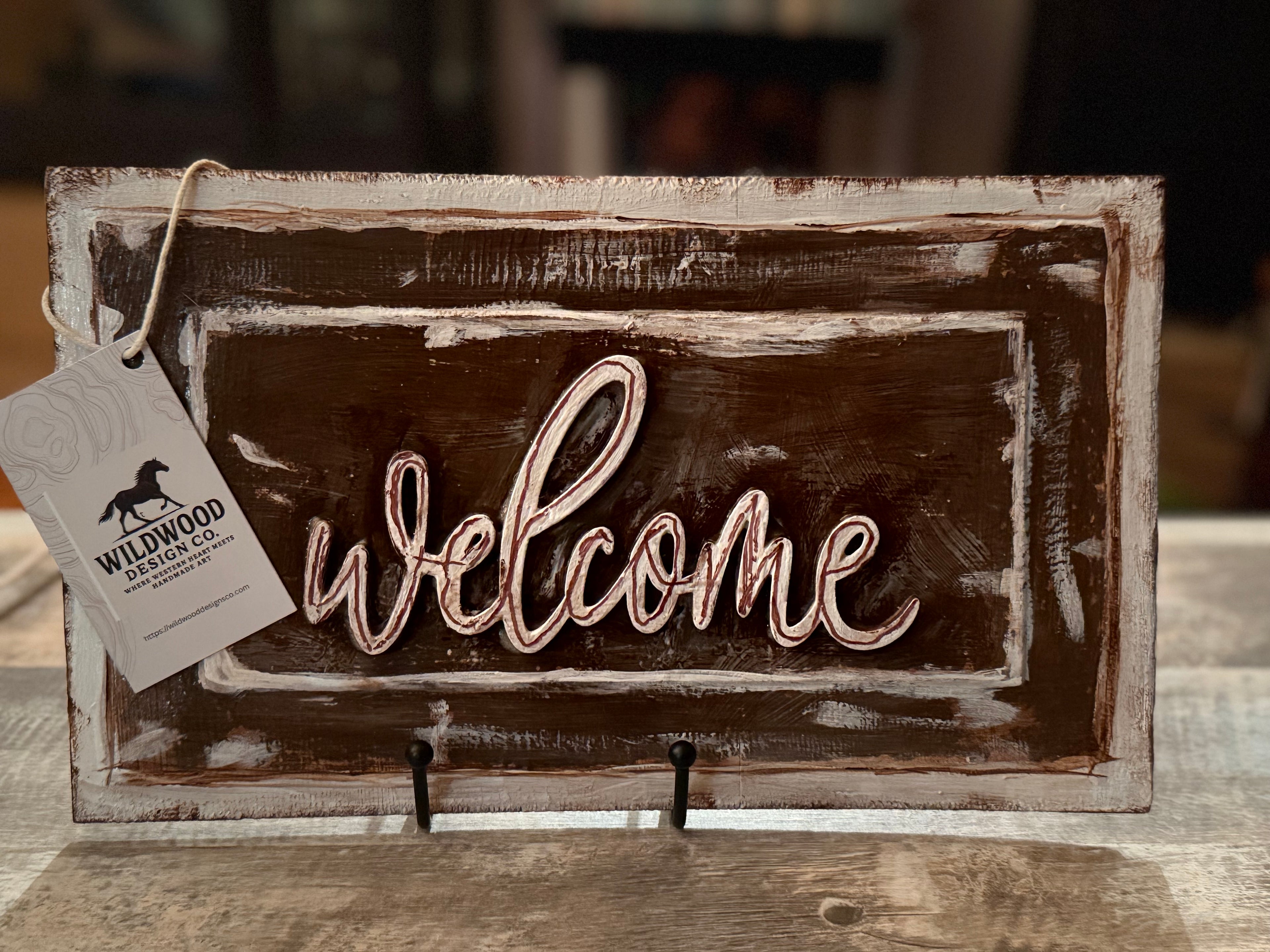 Rustic Hand-Painted “Welcome” Wood Sign – Wildwood Design Co.#76