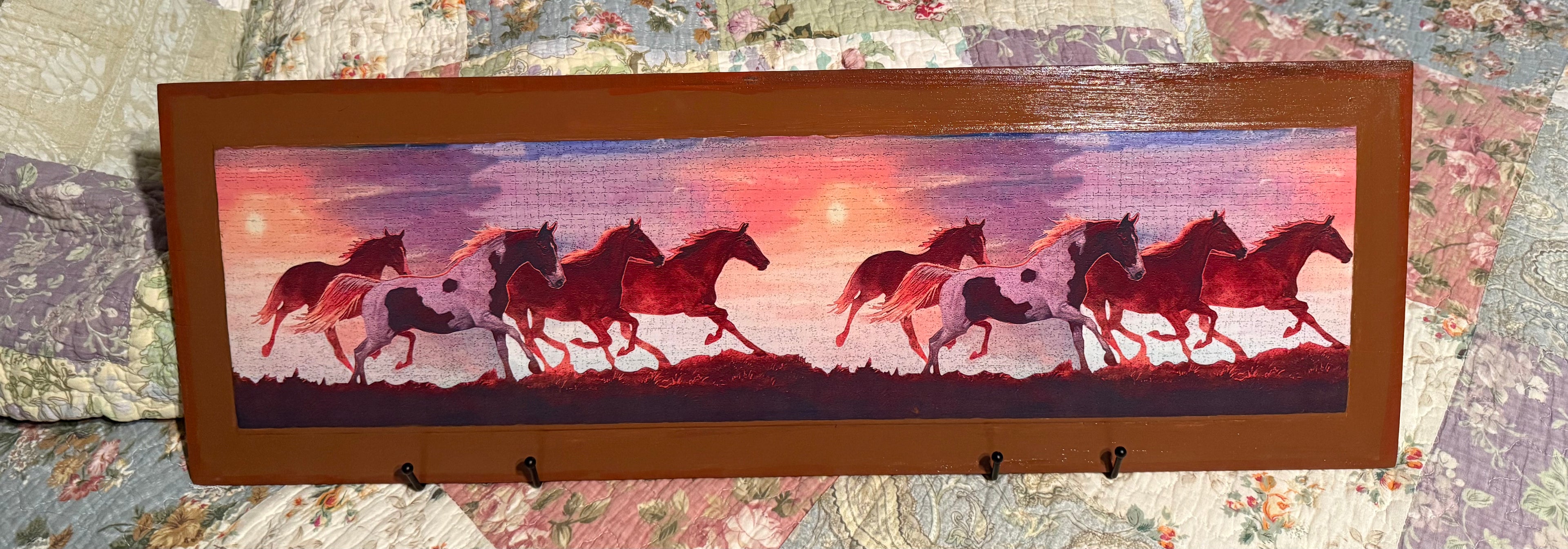 Running Free at Sunset – Western Horse Art on Wood #13