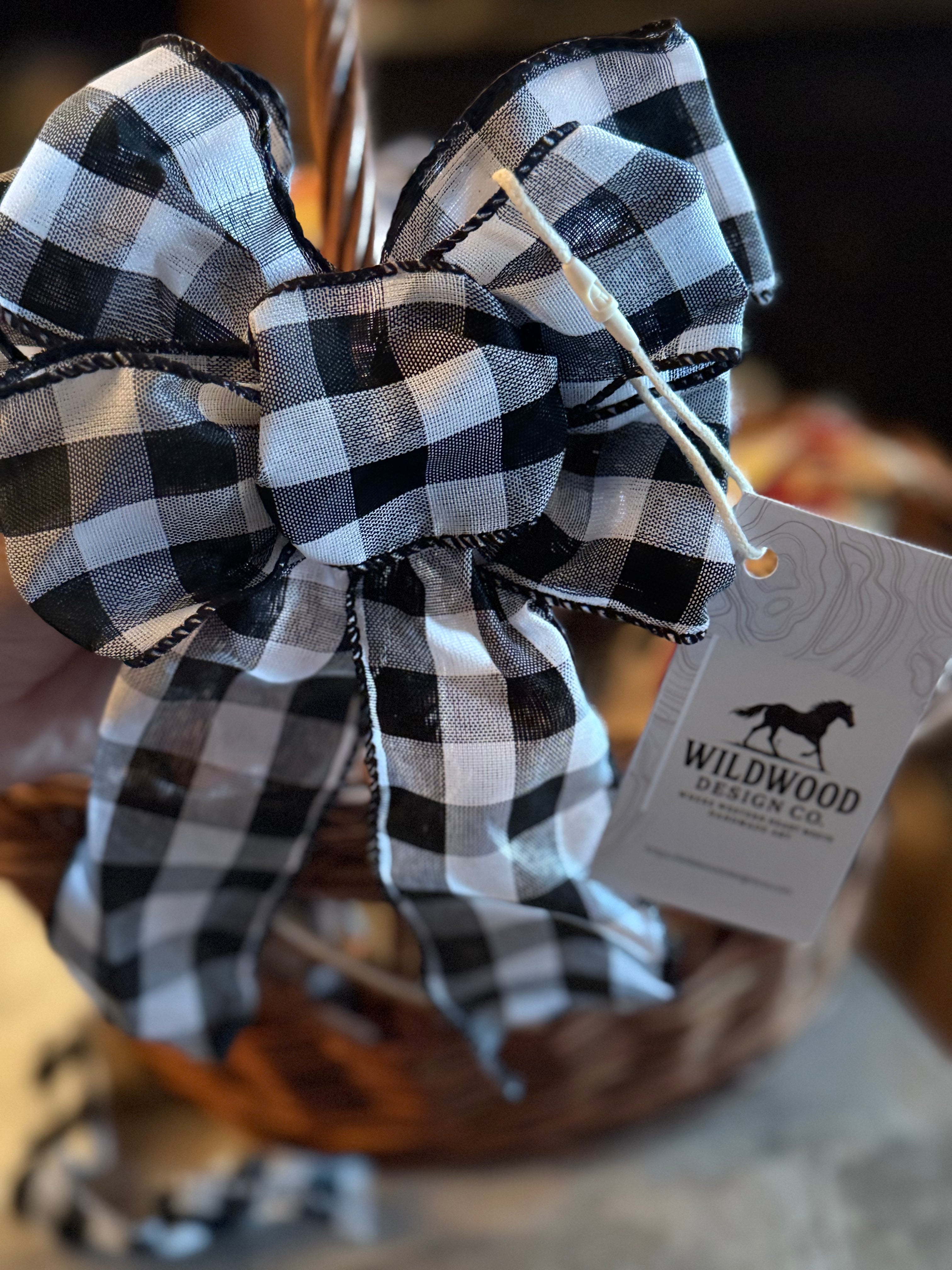 Farmhouse Buffalo Plaid Bow – Handmade Home Décor Accessory#70