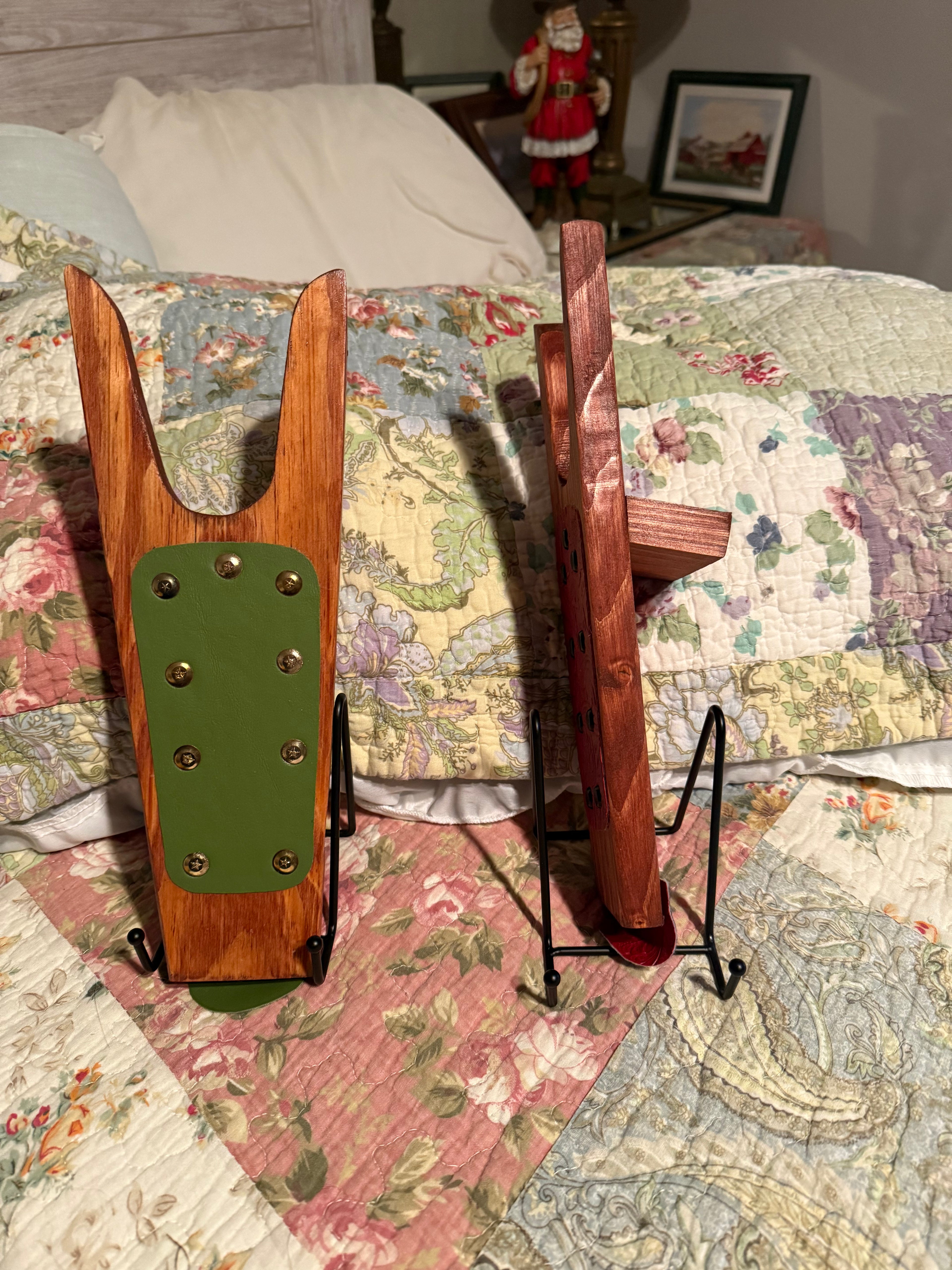 Green Leather Western Boot Jack | Rustic Handmade Boot Remover#21