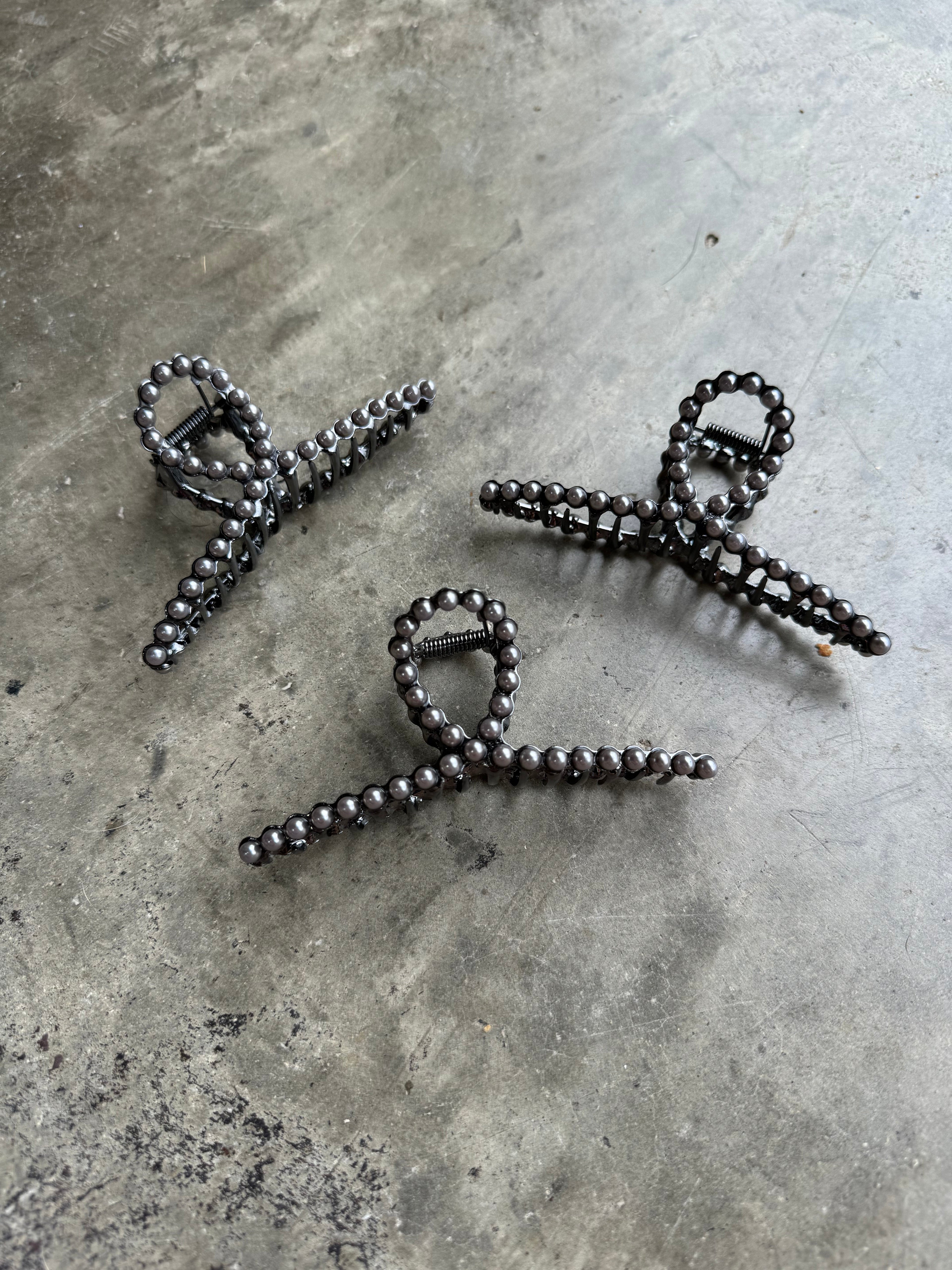 Silver Studded Claw Hair Clip