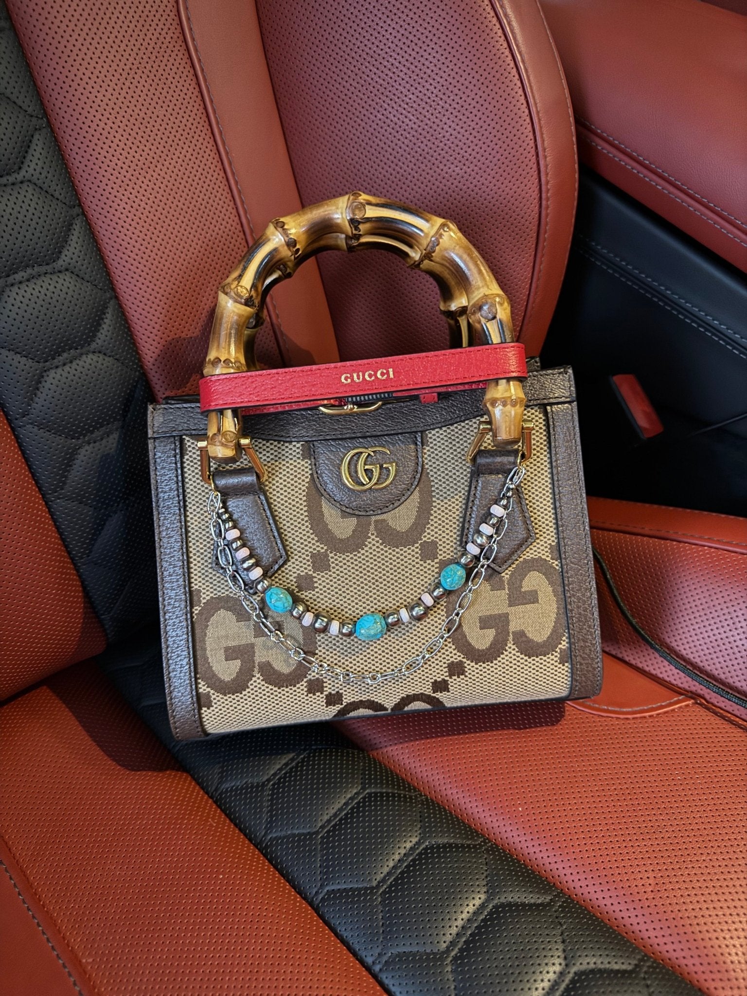 Authentic Pearl and Turquoise Purse Chain Set