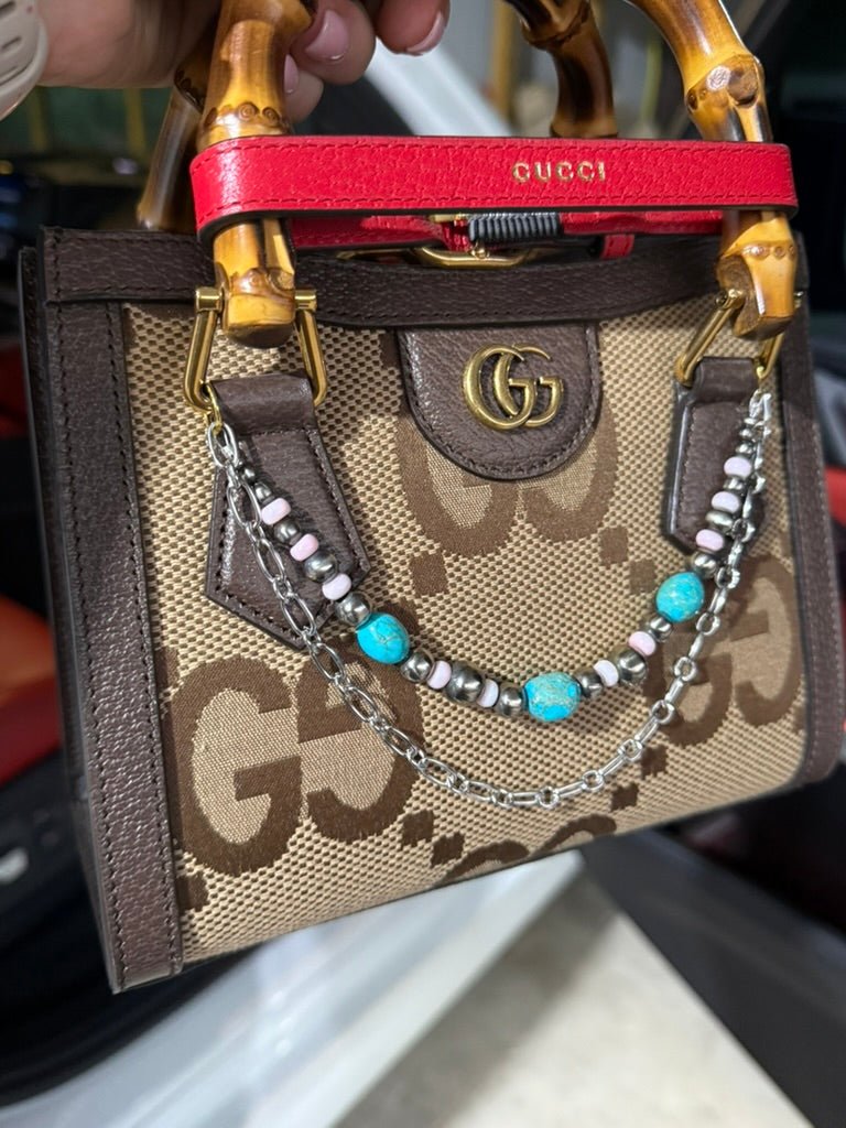 Authentic Pearl and Turquoise Purse Chain Set