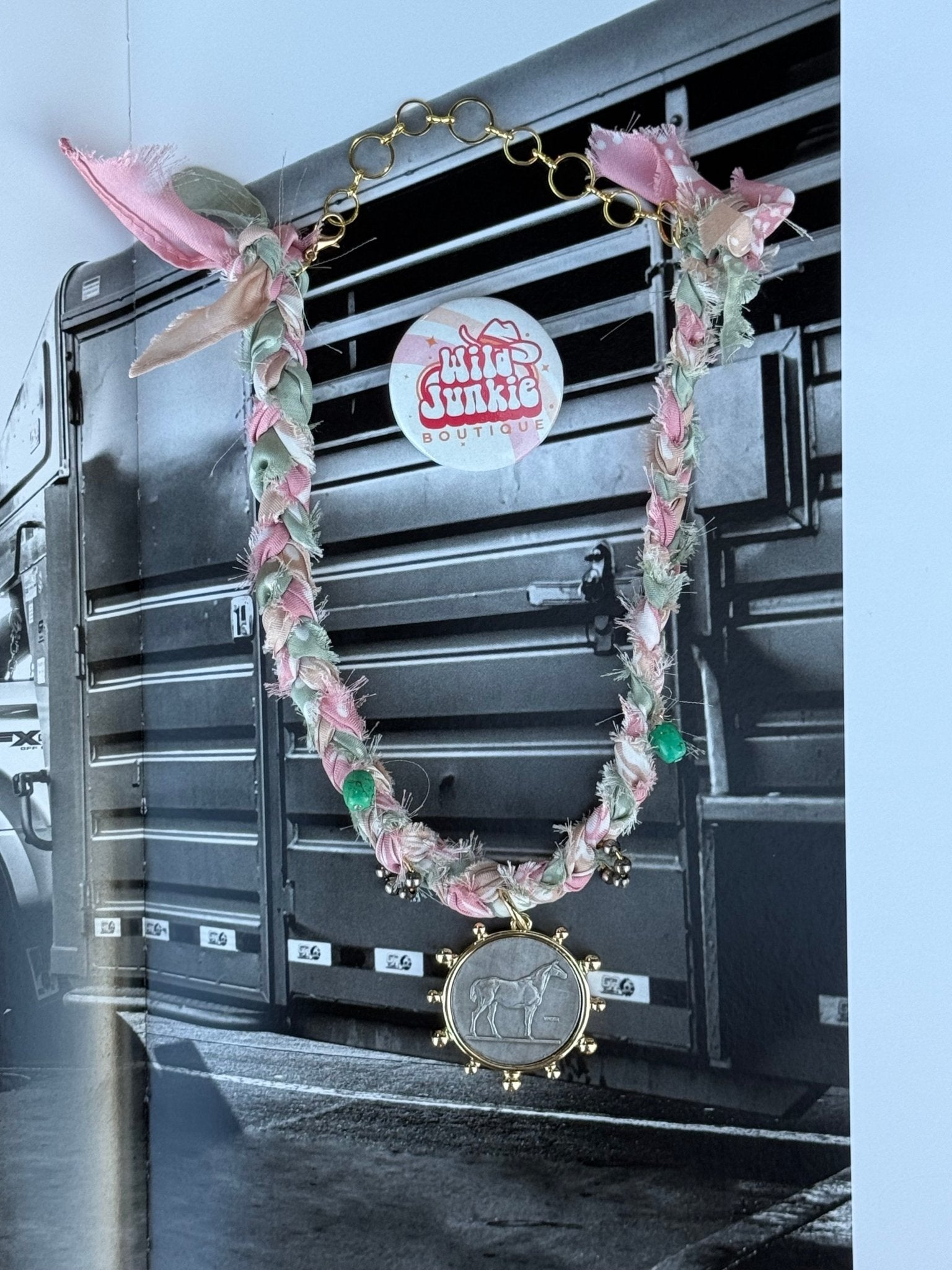Mixed Metals Braided Bandana Necklace