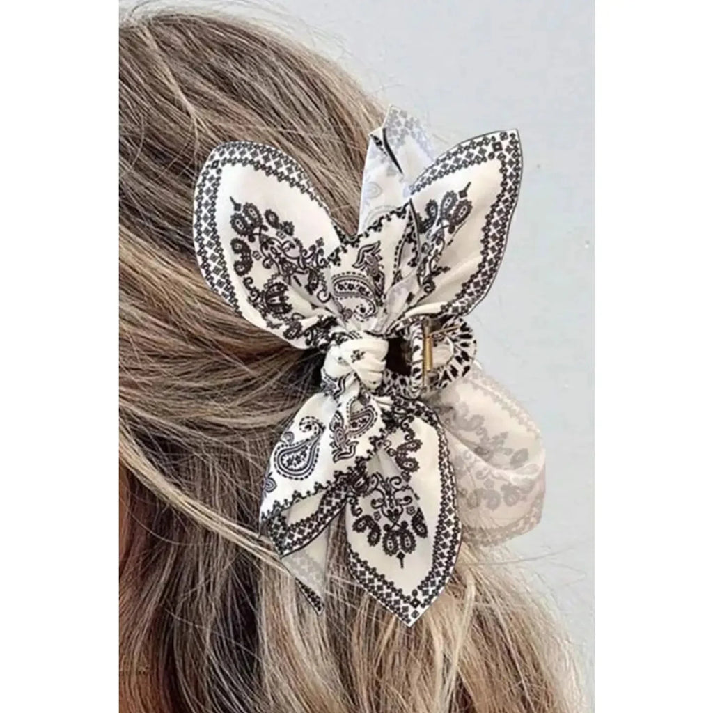 Paisley Bow Claw Hair Clip