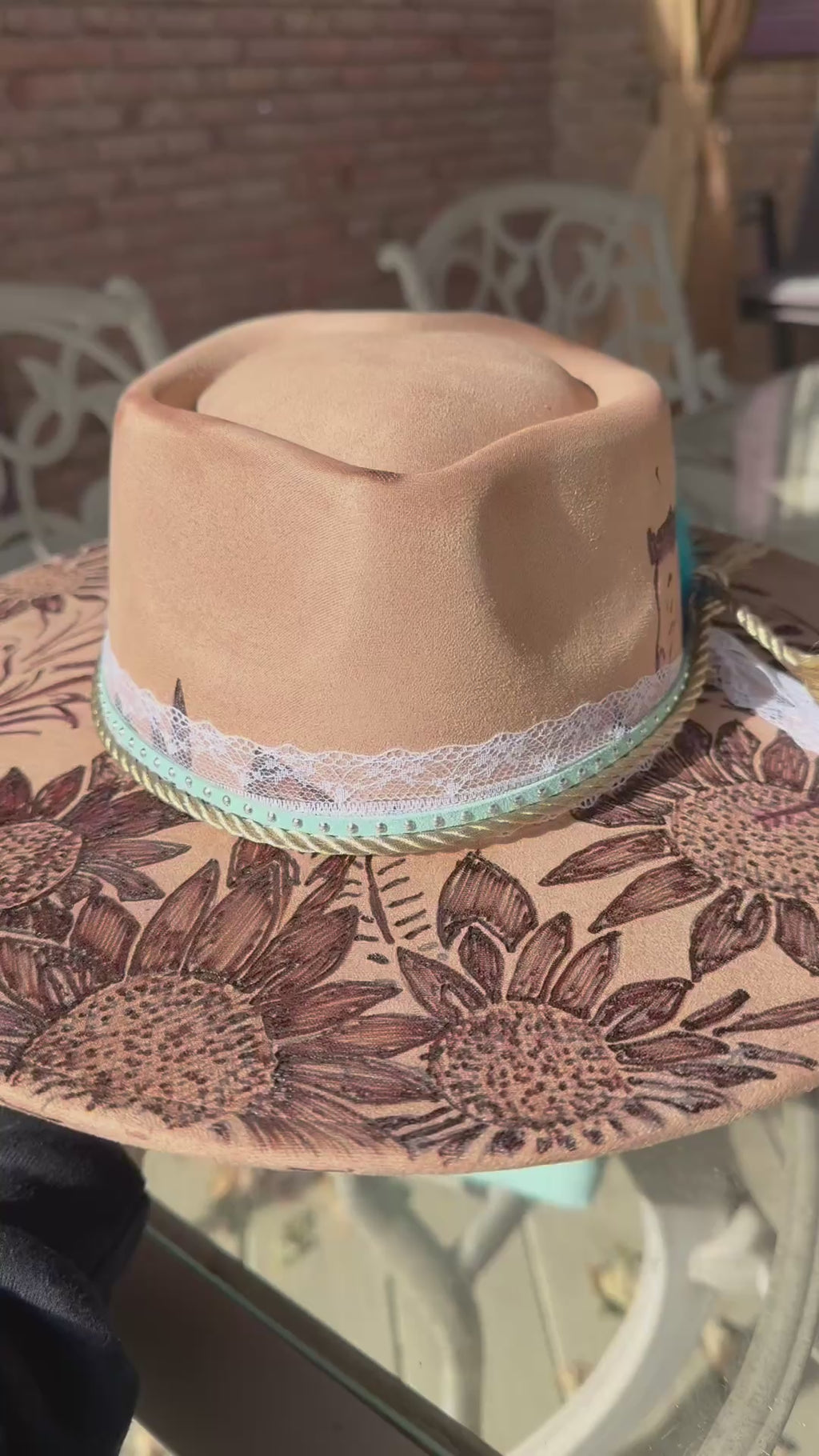 🌻 Sunflower Heart Western Hat
