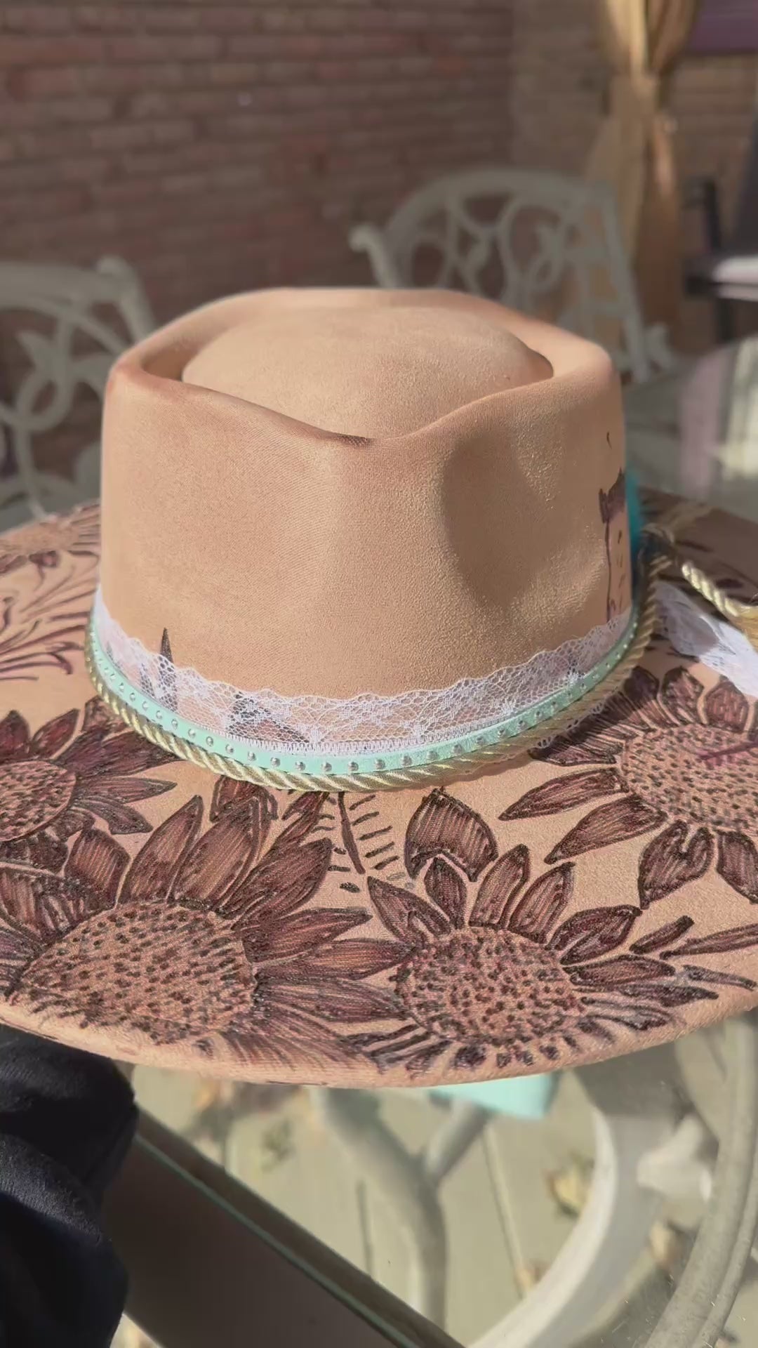 🌻 Sunflower Heart Western Hat