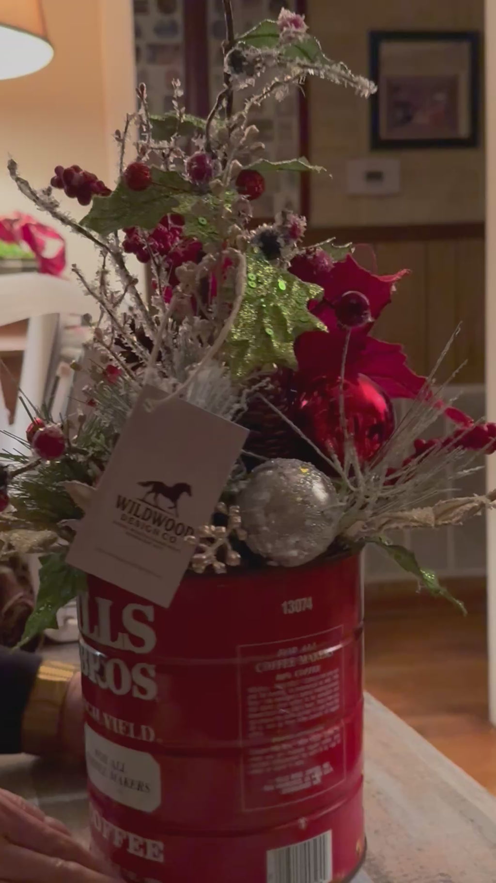 Vintage Coffee Can Christmas Arrangement – Wildwood Design Co.#74