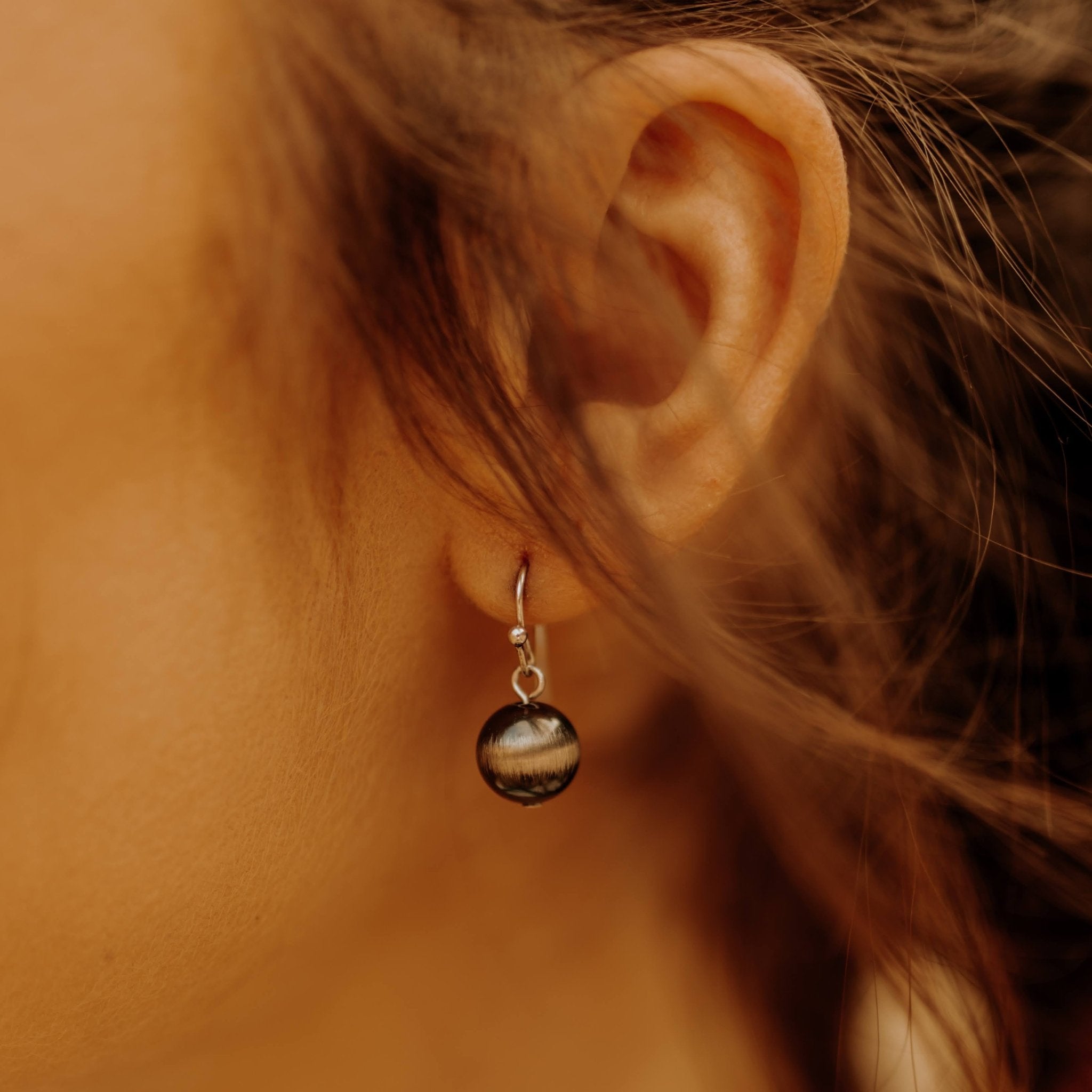 Small Silver Bead Earrings